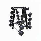 GP Fixed Barbells - Urethane Coated Straight Bars 20 - 110 lb. with Rack