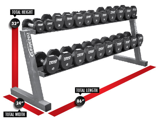Legend Fitness Dumbbell Rack – 2-Tier or 3-Tier – Model 3118 or 3168