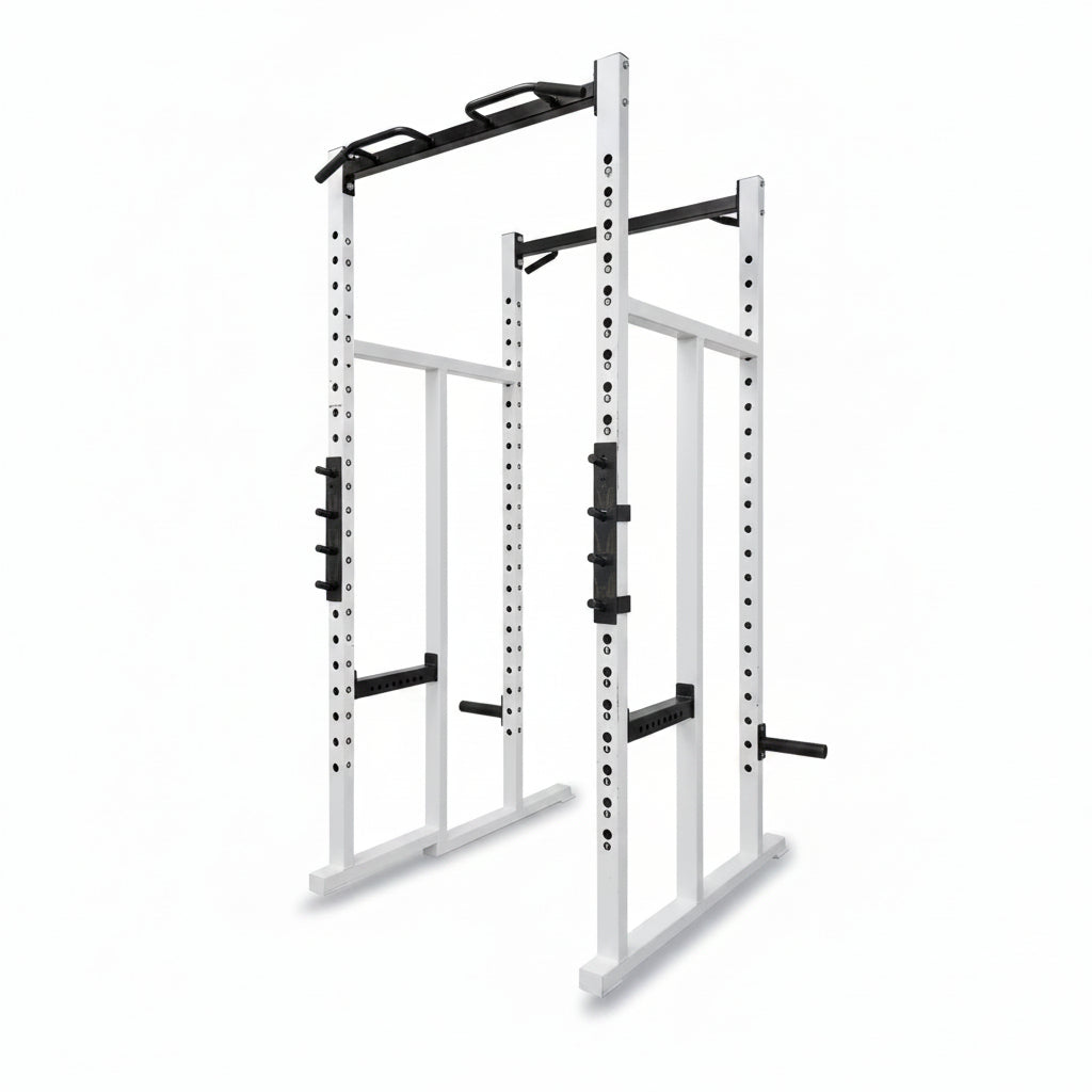 Promaxima Double Half Rack Squat Rack – White – Commercial Grade