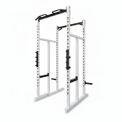 Promaxima Double Half Rack Squat Rack – White – Commercial Grade