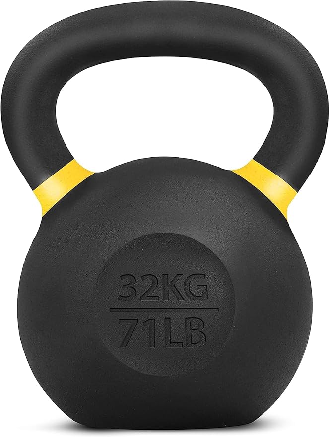 Yes4All 32 kg. Powder Coated Cast Iron Kettlebell Strength Training Kettlebells Weight Set for Full Body Workout, Home Gym