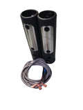 Pair of stainless steel Precor treadmill heart rate contact grips