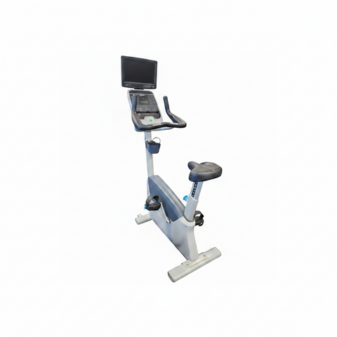 Precor UBK 615 Upright Bike with P10 Console and PVS screen front view