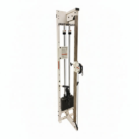 Body Masters CM 290 Single Hi-Lo Adjustable Cable Column full unit with 200 lb stack