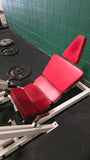 Body Masters LE 408 plate loaded leg press with dual safety stops and adjustable back pad