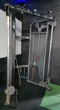CFF Fit dual adjustable pulley functional trainer showing integrated multi-grip pull-up bar and dual 260lb selectorized weight stacks