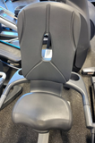 Front view of the Cybex 770R contact heart rate grip sensors on the handlebars next to the E3 touchscreen monitor