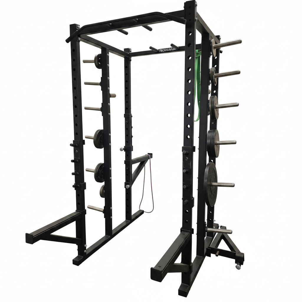 Promaxima Double Half Rack Squat Rack – Black – Commercial Grade