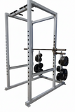 Elite Pro Fitness power rack 89"H x 51"W x 70"D showing numbered uprights and plate storage posts, commercial grade