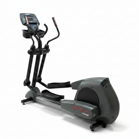 LED Next Gen console on Life Fitness 9500HR showing time distance calories