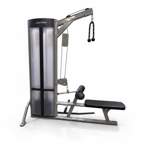 Life Fitness OSLR Lat Pulldown Low Row combo full unit in Life Fitness grey