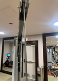 Life Fitness OSLR set up for seated low row with chest pad and row handle