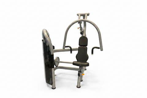 Matrix Aura G3-S13 Converging Chest Press front view showing frame and 250 lb weight stack