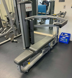 Close-up of the 4-position adjustable seat and back pad assembly on the FS-54, allowing for flat, 25-degree, 45-degree incline, and shoulder press settings.