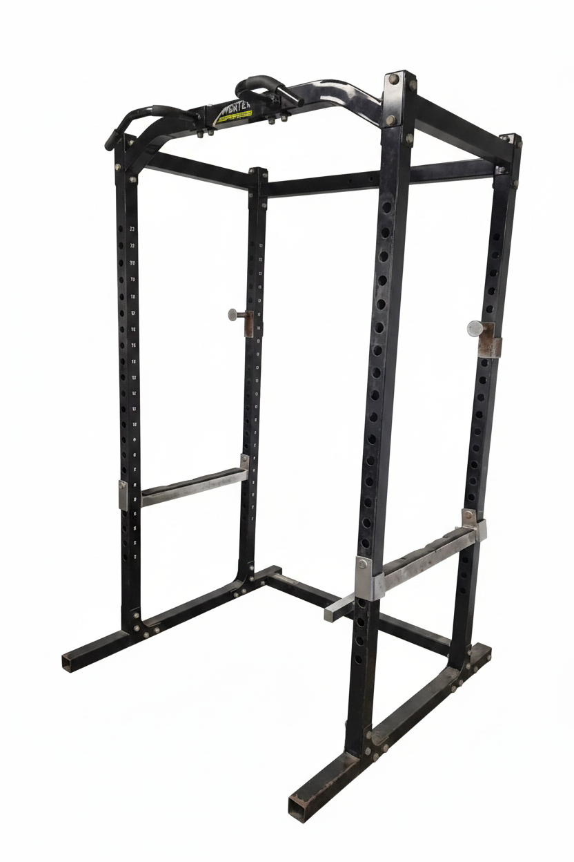 Powertec Power Rack with Dip Handle Attachments