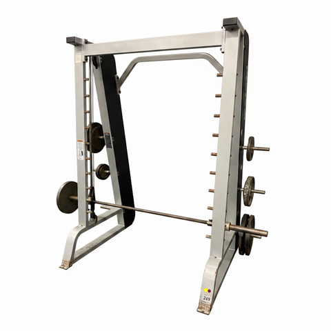 Precor 802 Smith Machine with counter-balanced bar under 15 lbs and open floor design,