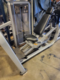  View of the ergonomic seat with premium upholstery and the conveniently located yellow release handle for seat adjustment.