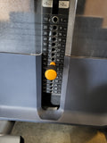 Close-up of the 160 lb selectorized weight stack 