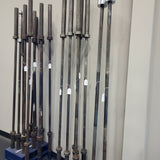 Used Rogue Ohio Power Bar in good condition, straight shaft, sharp knurl, bronze bushing sleeves, made in USA, 