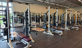 York STS commercial half rack with j-cups, safeties, and pull-up bar