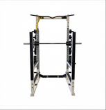 York STS commercial multi rack with j-cups, safeties, and plate storage