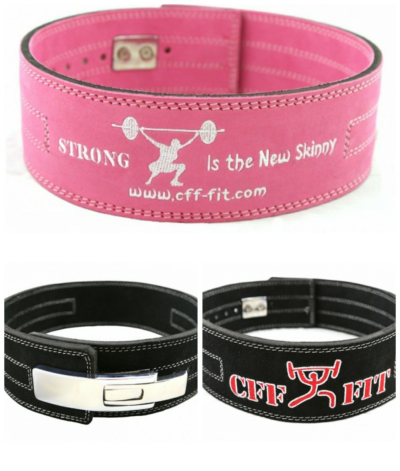 CFF 10MM Pink Lever Weightlifting Belt - IPF Approved