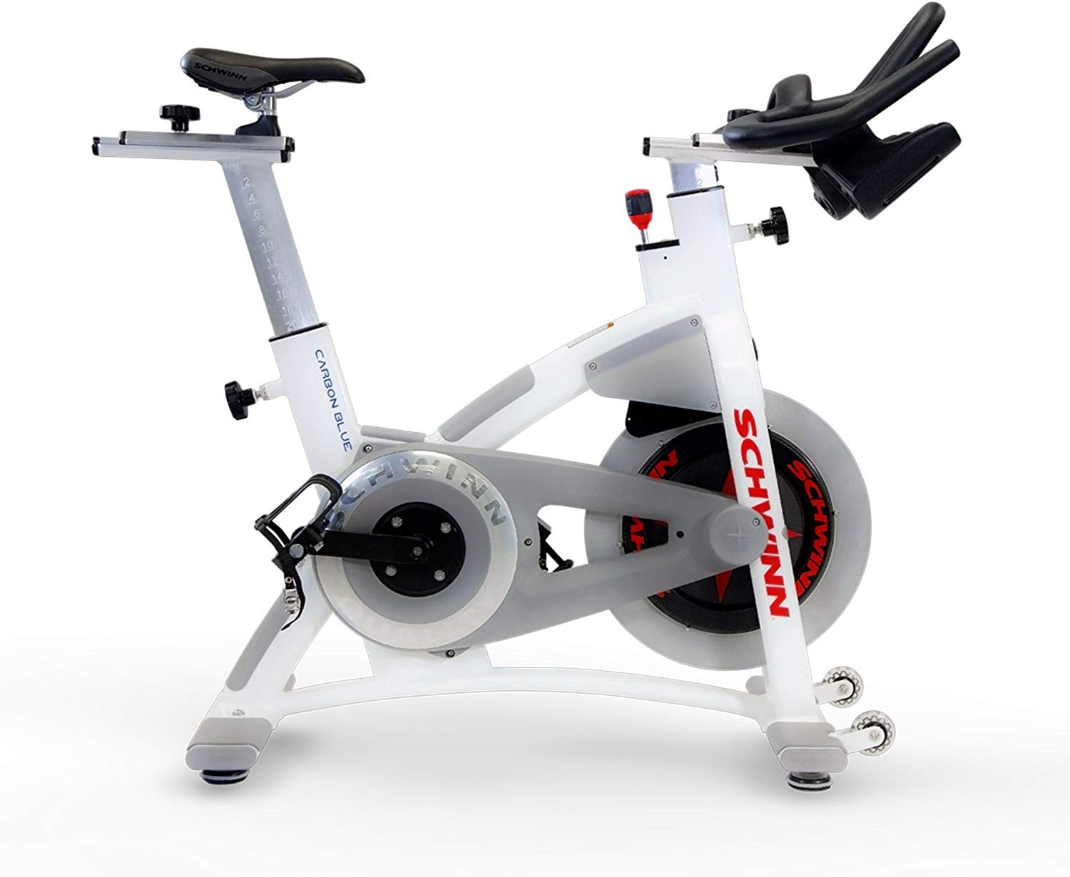 Schwinn AC Performance Plus Indoor Bike with Carbon Blue Belt Drive and Morse Taper - White